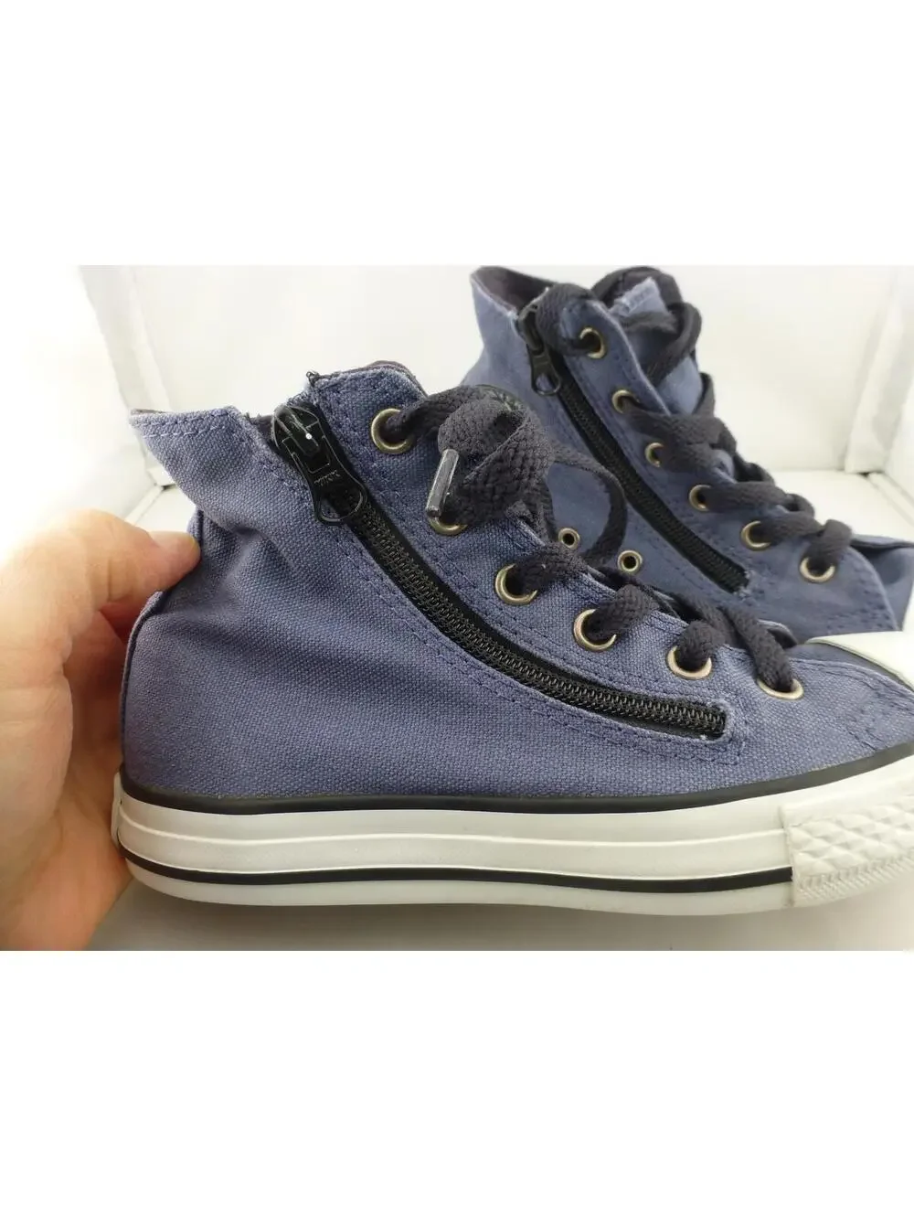 Converse All Star Chuck Taylor High Top Sneakers Blue Side Zip Women's US 1 - P1 - Picture 7 of 11